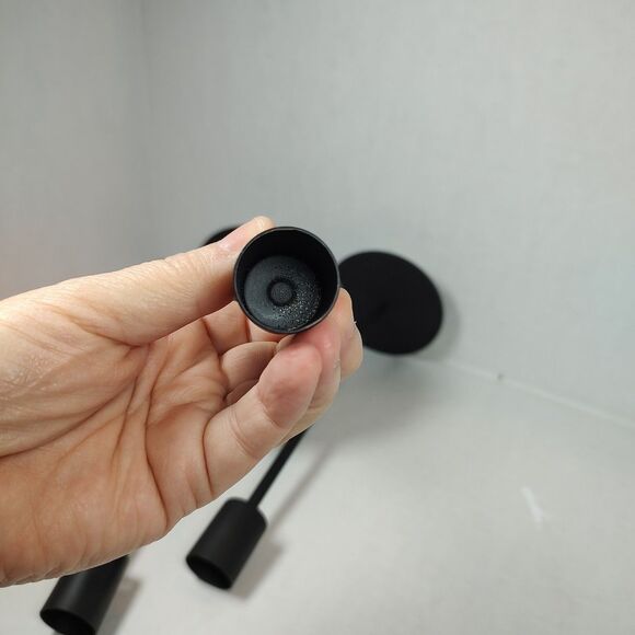 Lot of 3 Black Metal Candlesticks Candle Holders Minimalist Modern Taper Stand - Picture 6 of 12